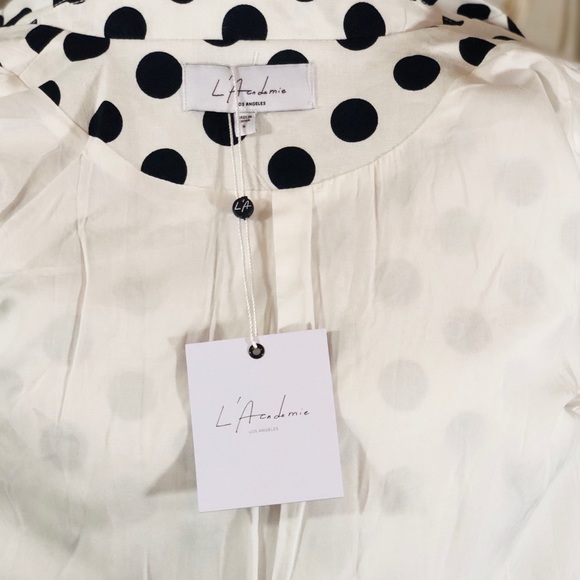 NWT L’Academie White w/black polka dots bl… - Picture 8 of 8